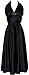 Marilyn Satin Halter Dress Plus Size, 2X, Black