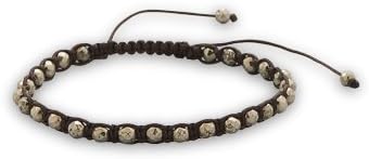 W2286 Adjustable Faceted Pyrite g4guiG Bracelet qeuiwu78 sterling silver 0.925 uiieyiop90 nbbcgggdffhj hjeertyuiop 456tgbknbvc 7" - 10" adjustable brown cord woven bracelet with 8HuO75z 4mm faceted pyrite beads.