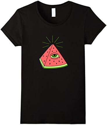 Women's Illuminati Watermelon T-Shirt XL Black
