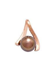 Chocolate Tahitian Pearl Pendant in 14K Rose Gold (8-9mm)
