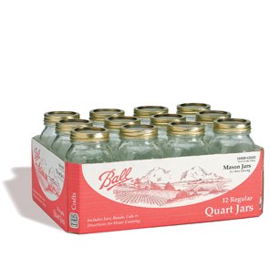 Childrens Toyshop  Kitchen & Housewares : Jarden 67000 Ball 12 pack Wide Mouth 1 Quart Mason Jar