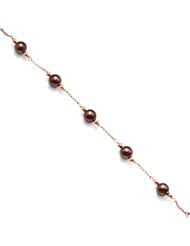 Chocolate Tahitian Pearl Bracelet in 14K Rose Gold (9-10mm)