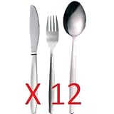 36 Piece Kids Infants Childrens Junior Cutlery Set (12 Small Table Knives, 12 Small Table Forks, 12 Small Desert Spoons) - Ideal for home, school or lunchboxes