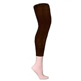 Soft Flat Knit Brown Warm Footless Legging Tights Size Small
