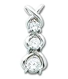 14k White Gold VS Diamond chain slide