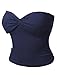 LE3NO Womens Stretchy Strapless Twisted Bustier Crop Top