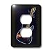 Florene Music - Guitar With Hard Rock Cafe In Red - Light Switch Covers - 2 plug outlet cover