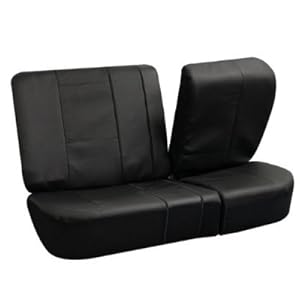 FH-PU007115 Deluxe Leatherette Car Seat Covers, Airbag compatible and Rear Split, Black color