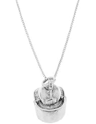 Sterling Silver Three Dimensional Firefighter Helmet Necklace