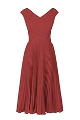 A-line V-neck Chiffon  Pleated Tea Length Sleeveless Evening Dress/Bridesmaid Dress/Prom Dress/Wedding Party Dress  With Ruffles