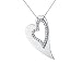 Diamond Double Heart Pendant 1/7 Carat (ctw) in White Gold with Chain