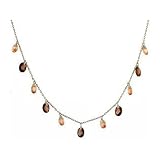 Cascading Two Tone Brown-Champagne Briolette Necklace