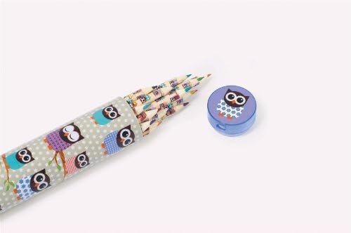 Give a Hoot Owl Colour Pencil Set with Sharpener in Tin
