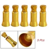 Car Auto Tire Tyre Valve Sleeve Covers Caps Gold Tone 5 Pcs
