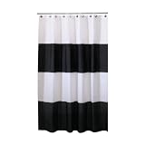 Interdesign Zeno Waterproof Shower Curtain, Black and White, 72 Inches X 72 Inches