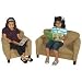 Childs Play Wooden Frame Upholstery Pattern Sofa with Legs, 33" Length x 18" Width x 21" Height, Khaki