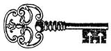 WOOD HNDL STMP ANTIQUE KEY