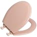 Mayfair 44EC 023 Designer Series Wood Toilet Seat with Easy-Clean Hinges, Round, Pink