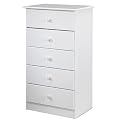 Fully Assembled Legend 5 Drawer Chest - White