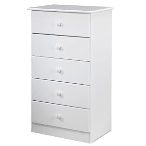 Fully Assembled Legend 5 Drawer Chest - White