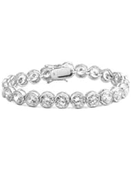 Sterling Silver Bezel Set Clear CZ Tennis Bracelet 7.5"