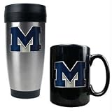 Michigan Wolverines NCAA Stainless Travel Tumbler And Ceramic Mug Set