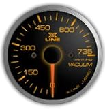 STRI Racing X-Line SLS 52mm Mech. Vacuum Gauge Amber LED