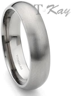 Titanium 6mm Dome Wedding Band Ring Sz 9.5 SN#714