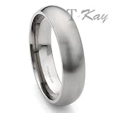 Titanium 6mm Dome Wedding Band Ring