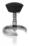 SWOPPER CLASSIC 3D-Aktiv-Bürostuhl Hocker Sitzpolster Tempur, Farbe onyx-schwarz, Fussring mit Metallgleiter, Feder MEDIUM, Basis Titan, Federfarbe schwarz (SWOP10TTEM)