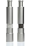 Copy of Grind Gourmet's Original Salt and Pepper Grinder Pump and Grind Pepper Mills, Stainless One Hand Operated Salt and Pepper Mill Set of 2 or Buy a Single Pepper Mill (2)