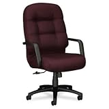 2090 Pillow-Soft Executive High-Back Swivel/Tilt Chair, Wine Fabric/Black Base