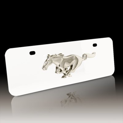Mustang 3D Logo Polished License Plate