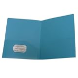 Sea Blue Heavy Duty Plastic 2 Pocket Presentation Folder (9x12) - Sold individually