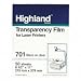 All Products : Laser Transparency Film, 8-1/2"x11",50/BX,Black on Clear.