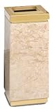 Designer Line Accents 5 gallon Marble/Steel Marble Waste Receptacle Golden Travertine/Mirror Brass Waste Receptacle DM12TMBGTM