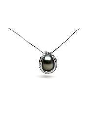 AAA Quality, 11.0 to 12.0 mm, Purity Collection Tahitian Pearl & Diamond Pendant