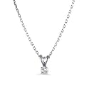 Sterling Silver 0.10 Carat Round Diamond Solitaire Pendant