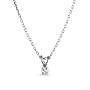 Sterling Silver 0.10 Carat Round Diamond Solitaire Pendant