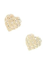 TRENDY FASHION CRYSTAL HEART PATCHWORK EARRINGS BY FASHION DESTINATION / (Gold)