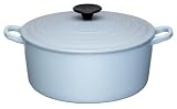 Le Creuset Cast Iron Round Casserole, Satin Blue, 20 cm  