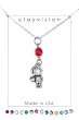 Clayvision Soccer Girl Charm Necklace with Birthstone/Team Color Swarovski Crystal