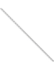 1.3mm, 14 Karat White Gold, Diamond-Cut Cable Chain - 9 inch