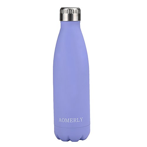 AOMERLY Double Walled Vacuum Insulated Stainless Steel Sport Water Bottle BPA Free - Lavender AOMERLY Double Walled Vacuum Insulated Stainless Steel Sport Water Bottle BPA Free - Lavender