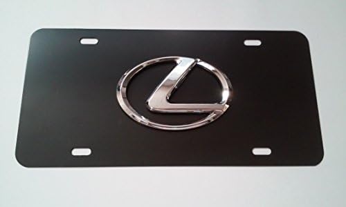 Lexus Black Aluminum Front License Plate with Caps