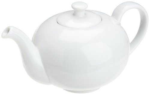 Best Cheap Kitchen Supply 8121 White Porcelain Teapot, 3-Cup