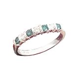 14K .40 CTW Bar Set Blue & White Diamond Anniversary Band