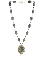 Dana Kellin Stunning Oval Labradorite Medallion Pendant Necklace