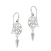 Sterling Silver October Birthstone Oval Celtic w/ Created Opal Center Drop Earrings
