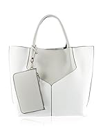 Mila Blu Bolso asa de mano (Blanco / Gris)